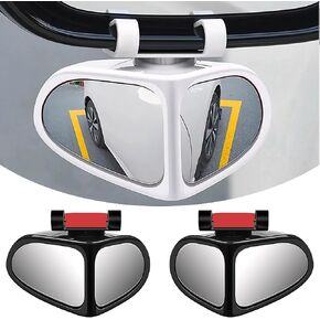 Car Blind Spot Mirror 1 Pair Front Wheel Auxiliary Rearview Double-Sided Wide Angle Mirror 360 Degree Adjustable Mirror,White