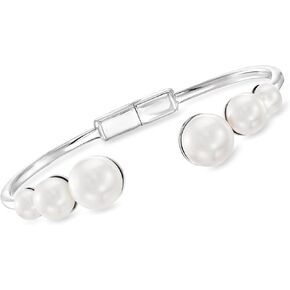 Ross-Simons 5.5-10mm Cultured Pearl Cuff Bracelet in Sterling Silver. 7 inches