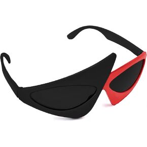 Vaulted Skulls & Co Triangle Sunglasses | Retro 80s Sunglasses | Asymmetric Sunglasses | Vintage Rock Shades | Bright Neon Sunglasses | Pink and Green | Standard Size in Kuwait