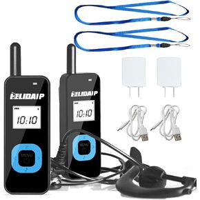 T-M1 Long Range Walkie Talkies Rechargeable Two-Way Radios with Earpieces,UHF Portable Transceiver 22 Channels for Indoor&Outdoor,Security,Hotel,Restaurant,Services,Hiking,Trip White 2-Pack
