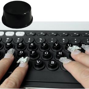 DIY Raised Keyboard Sticker with Letter Decals for Long Nails, 80 Pcs Adhesive Keycap Riser for Nail Art Protective Keycap Silicone Sticky Pad Suitable for Tying and Gaming (Translucent-Square)