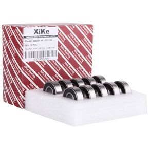 XIKE 10 Pack 99502H or 1623-2RS Bearings 5/8" x 1-3/8" x 7/16" Inch, Stable Performance and Cost-Effective, Double Seal and Pre-Lubricated, Deep Groove Ball Bearings.