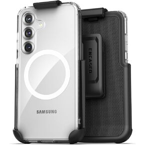 Encased Belt Case Designed for Samsung Galaxy S25 Ultra with Phone Holster Clip (Compatible with MagSafe Qi2) - Crystal Clear