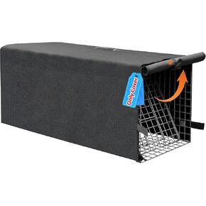Live Animal Trap Cage with Cover, Cat Trap for Stray Cats 32 Inch Heavy Duty Folding Skunk Trap with Real Door for Raccoons, Opossums, Groundhogs, Skunks, Feral Cats, Squirrels-2 Packs