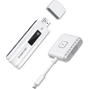 Lemorele Wireless USB-C Transmitter and HDMI Receiver Kit, Plug&Play USB-C to HDMI Wireless Extender, 2.4/5G 164ft Range 1080P Full HD, for Streaming Video&Audio to HD TV/Monitor from Phone/Laptop