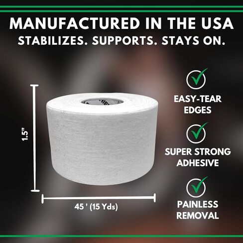 SHIELD | 3-Pack Black Athletic Tape – 1.5 Inches x 15 Yards - Made in USA, Easy Tear, Rigid, Very Strong. First aid, Injury- Athletic, Medical,Therapy Trainers in Saudi Arabia