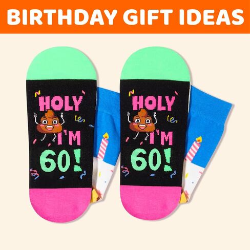 أفكار هدايا عيد ميلاد HAPPYPOP للرجال والنساء الأكبر سنًا - جوارب مضحكة للأم والأب، هدايا عيد الميلاد الخامس والستين لها in Saudi Arabia