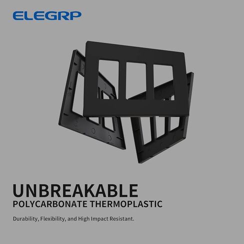 Elegrp 2 Gang Deviness Wall Plates ، غطاء لوحة حرارية غير قابلة للحجم غير قابلة للكسر لمفتاح منفذ مخرج أوعية الديكور ، مدرج UL (5 حزمة ، أسود غير لامع) in Kuwait