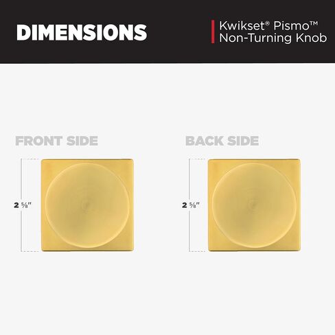 Kwikset Pismo Interior Passage Door Knob, Handle For Closet and Hallway Doors, Non-Locking Doorknob in Matte Black, with Microban Protection, Square Rose in Kuwait