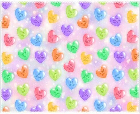 7x5ft Fabric Valentine's Day Sweet Heart Photography Backdrop Conversation Hearts Candy Sayings Signs Background Anniversary Photo Tapestry Booth Props in Kuwait