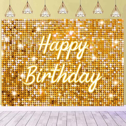 Pink Flash Square Photography Backdrop Hot Pink Happy Birthday Glitter Shinning Sequin Wall Panels Shimmer Wall Background for Girls Woman Birthday Party Decorations Banner (Pink, 7X5FT(82x59inch)) in Kuwait