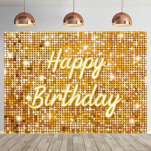 Pink Flash Square Photography Backdrop Hot Pink Happy Birthday Glitter Shinning Sequin Wall Panels Shimmer Wall Background for Girls Woman Birthday Party Decorations Banner (Pink, 7X5FT(82x59inch)) in Kuwait