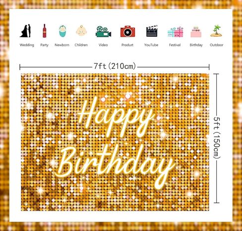 Pink Flash Square Photography Backdrop Hot Pink Happy Birthday Glitter Shinning Sequin Wall Panels Shimmer Wall Background for Girls Woman Birthday Party Decorations Banner (Pink, 7X5FT(82x59inch)) in Kuwait
