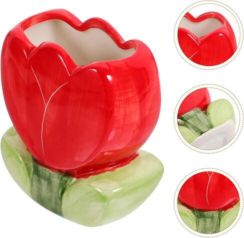VILLCASE Tulip Pen Holder, Cute Pencil Stand Case Pencil Cups Makeup Brush Holder Desk Organizer Small Stationery Organizer for Home Office in Saudi Arabia