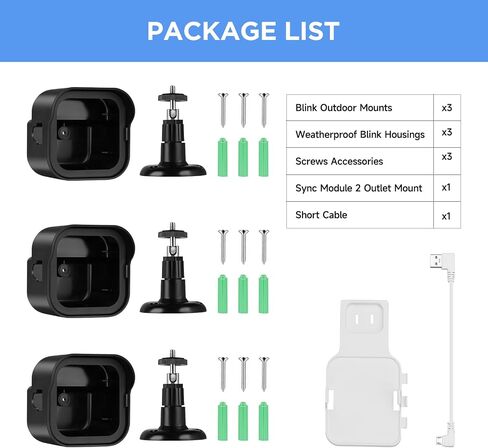 OLAIKE Blink Outdoor 4th/3rd Gen Camera Mount, 5 Pack Weatherproof Housings with 360° Adjustable Brackets and Sync Module Mount (Camera Excluded) in Kuwait