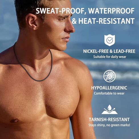 Jewlpire Italian Silver Wheat Chain/14k Gold Chain Necklace for Men, 2.5mm 3mm Chains for Men, Stainless Steel Necklace Chains for Men and Women, Mens Chain Necklace 16 18 20 22 24 26 Inch in Kuwait