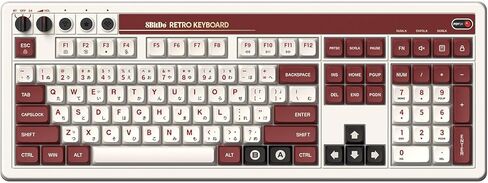 8BitDo Retro 108 Mechanical Keyboard with 108 Keys and Integrated Numpad, Bluetooth/2.4G/USB-C Hot Swappable Wireless Gaming Keyboard for Windows and Android - N Edition in Kuwait