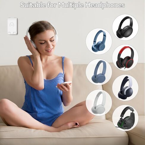 Headphone Stand, Wall Mount Headset Hanger, Gaming Headphone Holder Hook Clip, Foldable Headset Stand Desk Holder for PC Earphone Accessories，Black in Kuwait