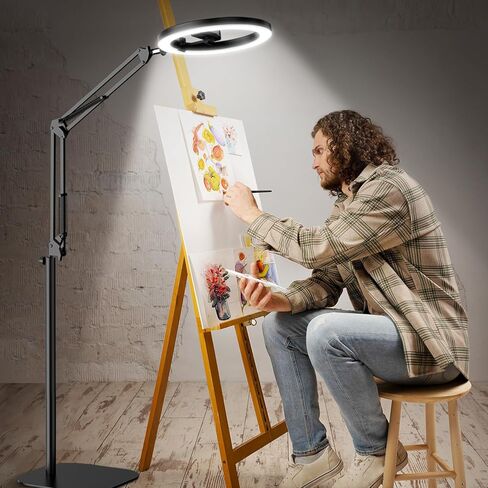 Upgrade Ring Light Overhead Phone Mount, Evershop Selfie Ring Light with Stand and Phone Holder,10"Circle LED Desk Ring Light with Clamp for Video Recording,Zoom Meeting,Live Streaming Tiktok,YouTube in Kuwait