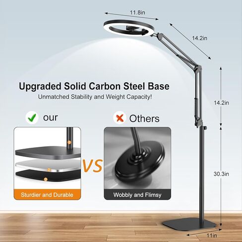 Upgrade Ring Light Overhead Phone Mount, Evershop Selfie Ring Light with Stand and Phone Holder,10"Circle LED Desk Ring Light with Clamp for Video Recording,Zoom Meeting,Live Streaming Tiktok,YouTube in Kuwait