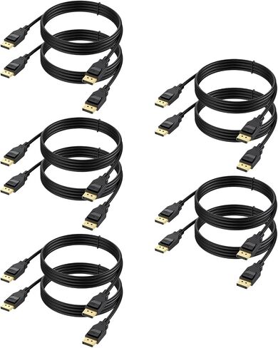 8K DisplayPort Cable 1.4 10-Pack, 6 Feet 1.4 Display Port DP to DP Cable (8K@60Hz, 4K@120Hz, 2K@144Hz, 1080P@240Hz) Ultra High Speed for Laptop PC TV Gaming Monitor in Kuwait