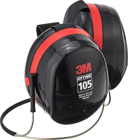 3M H10A Peltor Optime 105 Over the Head Earmuff, Ear Protectors, Hearing Protection, NRR 30 dB,Black, Red in Kuwait