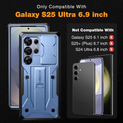 Tongate for Samsung Galaxy S25 Ultra Case ، [غطاء الكاميرا المدمج وحامي الشاشة] [إطاران أماميان] حافظة هاتفية شديدة التحمل S25 مع الحافظة والأسود. in Kuwait