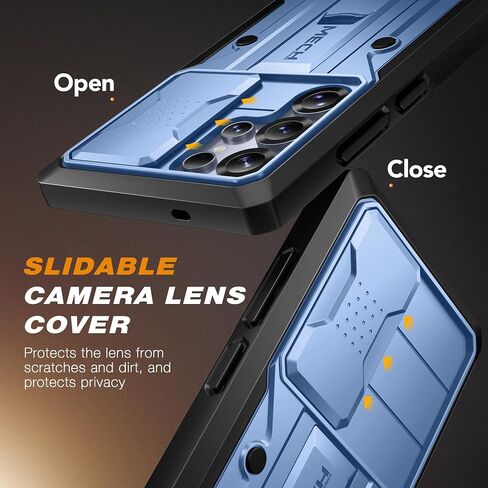 Tongate for Samsung Galaxy S25 Ultra Case ، [غطاء الكاميرا المدمج وحامي الشاشة] [إطاران أماميان] حافظة هاتفية شديدة التحمل S25 مع الحافظة والأسود. in Kuwait