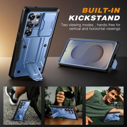 Tongate for Samsung Galaxy S25 Ultra Case ، [غطاء الكاميرا المدمج وحامي الشاشة] [إطاران أماميان] حافظة هاتفية شديدة التحمل S25 مع الحافظة والأسود. in Kuwait