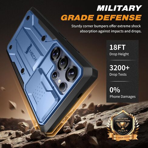 Tongate for Samsung Galaxy S25 Ultra Case ، [غطاء الكاميرا المدمج وحامي الشاشة] [إطاران أماميان] حافظة هاتفية شديدة التحمل S25 مع الحافظة والأسود. in Kuwait