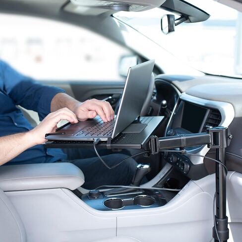 Vivo Single Captop Notebook Mount Stand ، امتداد قابل للتعديل بالكامل مع C-Clamp ، يناسب أجهزة الكمبيوتر المحمولة حتى 17 بوصة ، أسود ، Stand-V001L in Kuwait