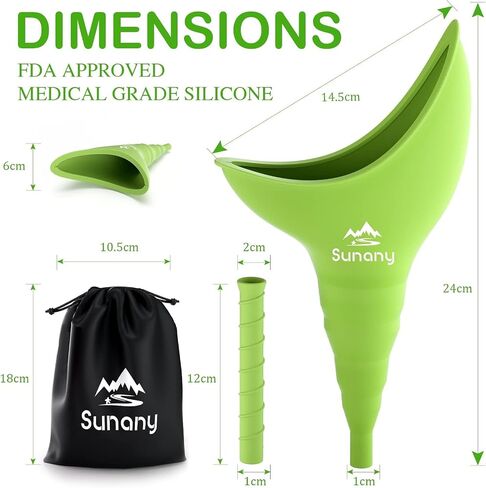 Female Urination Device, Reusable Female Urinal Silicone Women Pee Funnel Allows Women to Pee Standing Up, The Perfect Companion for Camping,Outdoor,Travel（Fuchsia） in Kuwait