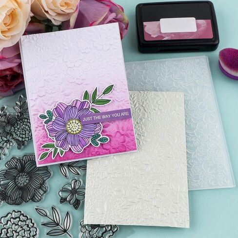 BAOFALI 3D Flowers Embossing Folders for Card Making,Embossing Template Paper Card Embossing Stencil for DIY Scrapbooking Photo Album Card Paper Craft Decoration 6.3" L x 4.5" W.(16x11.5cm) in Saudi Arabia