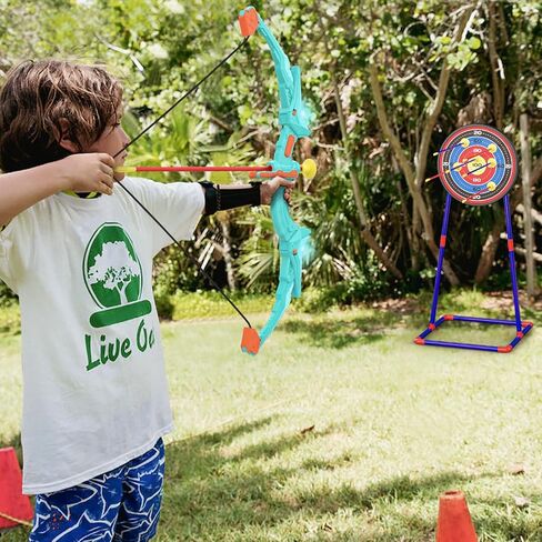 2 Pack Bow and Arrow Set for Kids, Light Up Archery Set with 14 Suction Cup Arrows, Archery Targets Outdoor Games for Kids Ages 4-8 8-12, Birthday Gifts Toys for 5 6 7 8 9 10 11 12 Year Old Boys Girls in Kuwait
