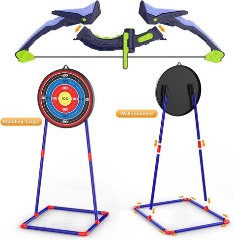 2 Pack Bow and Arrow Set for Kids, Light Up Archery Set with 14 Suction Cup Arrows, Archery Targets Outdoor Games for Kids Ages 4-8 8-12, Birthday Gifts Toys for 5 6 7 8 9 10 11 12 Year Old Boys Girls in Kuwait