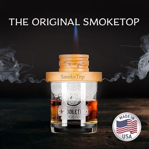 SmokeTop Cocktail Smoker Kit - Old Fashioned Chimney Drink Smoker for Cocktails, Whiskey, & Bourbon - by Middleton Mixology (Cherry) in Saudi Arabia