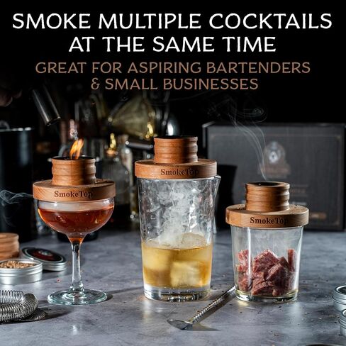 SmokeTop Cocktail Smoker Kit - Old Fashioned Chimney Drink Smoker for Cocktails, Whiskey, & Bourbon - by Middleton Mixology (Cherry) in Saudi Arabia