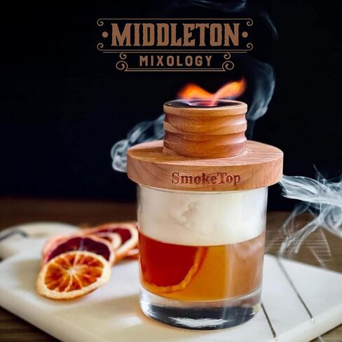 SmokeTop Cocktail Smoker Kit - Old Fashioned Chimney Drink Smoker for Cocktails, Whiskey, & Bourbon - by Middleton Mixology (Cherry) in Saudi Arabia