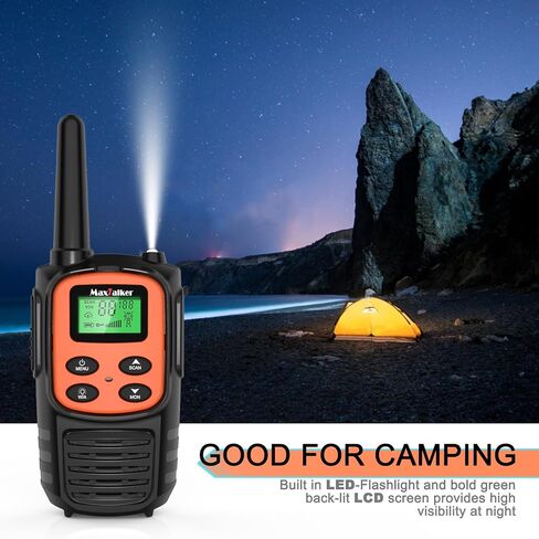Walkie Talkies طويل المدى للبالغين ، MT10 MT10 Recargable Talkies Frs Radio-Tway Radio ، NOAA ، 1200MAH LI-ION CABLE USB-C ، مصباح يدوي LED ، VOX Walkie Talkie للتنزه في التخييم 2PACK in Kuwait