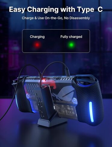 JSAUX RGB Transparent Back Plate for ROG Ally X, ROG Ally X Case with Silicone Grip and Cooling Module, ROG Ally X Accessories DIY Replacement Shell Compatible with ASUS ROG Ally X 2024 in Kuwait