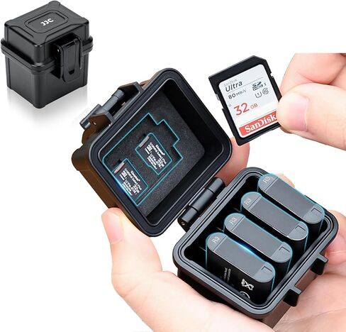 JJC Multi-Function Camera Battery Memory Card Storage Case for 6 SD Card,6 CFexpress Type-B/XQD Cards,5 CFexpress Type-A Cards,8 AA Batteries,3 Camera Batteries Holder Box for LP-E6 NP-FZ100 NPW235 in Kuwait