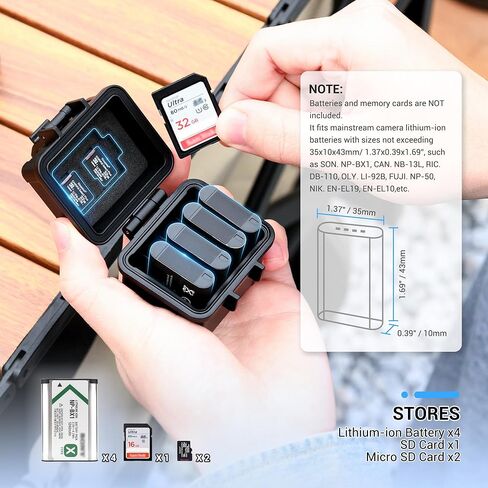 JJC Multi-Function Camera Battery Memory Card Storage Case for 6 SD Card,6 CFexpress Type-B/XQD Cards,5 CFexpress Type-A Cards,8 AA Batteries,3 Camera Batteries Holder Box for LP-E6 NP-FZ100 NPW235 in Kuwait