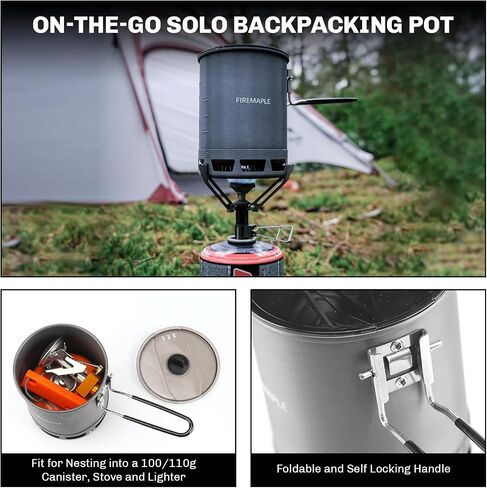 Fire-Maple Petrel Ultralight Pot- High Efficiency Aluminum Camping and Backpacking Pot with Heat-Proof Handle, Portable and Compact in Kuwait