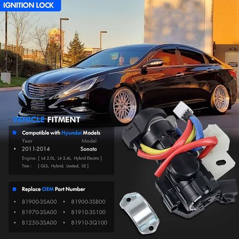 81900-D9G00 Ignition Lock Switch Assembly with 2 Keys Compatible with Kia Sportage 2017 2018 2019 2020 2021 2022 Ignition Lock Cylinder & Ignition Lock Housing Replace 81900D9G00 in Kuwait