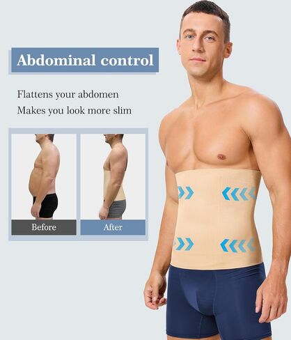 TAILONG Waist Trainer for Men Shapewear Tummy Control Body Shaper Corset Slimming Girdle Fajas para Hombres Black in Saudi Arabia
