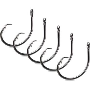 Mustad Demon Circle Hook, in Line, Wide Gap - Black Nickel-Size 7/0 - Pack of 25