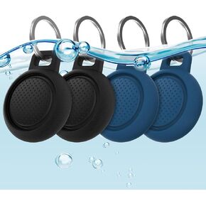4 Pack Airtag Keychain Holder, Full Body Waterproof/Shockproof/Dustproof Case for Apple AirTag, Silicone Airtag Holder Keyring for Keys, Bags, Pets, Luggage and More (4 Colors) in Kuwait
