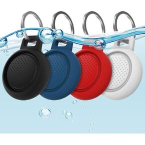 4 Pack Airtag Keychain Holder, Full Body Waterproof/Shockproof/Dustproof Case for Apple AirTag, Silicone Airtag Holder Keyring for Keys, Bags, Pets, Luggage and More (4 Colors)