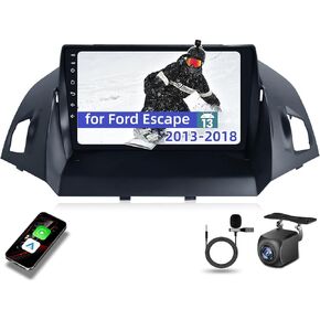 5GWiFi Android13 راديو السيارة لسيارة Ford Escape 2013 2014 2015 2016 2017 2018 2019، استبدال راديو شاشة تعمل باللمس بنظام Android مع Carplay Andriod Auto Support GPS SWC BT FM كاميرا احتياطية 2G+64G