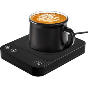 Mug Warmer, Coffee Mug Warmer with 3 Adjustable Temperature Settings, Coffee Warmer 2-12 Auto Shutoff, Digital Display Coffee Cup Warmer for Desk, Wood Grain Texture Mug Warmer for Desk Gift Choice